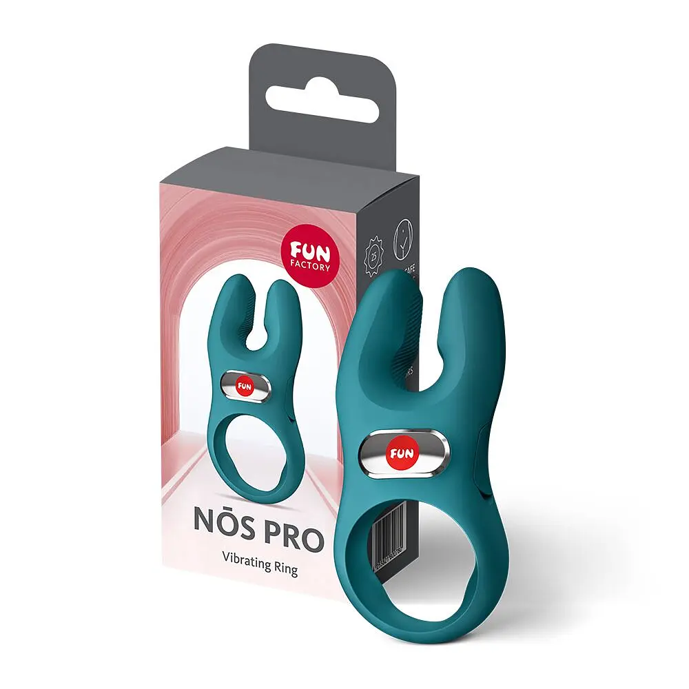 Ерекційне віброкільце з подвійною стимуляцією клітора Fun Factory NŌS PRO Bottle Green, 2 мотори - фото 7