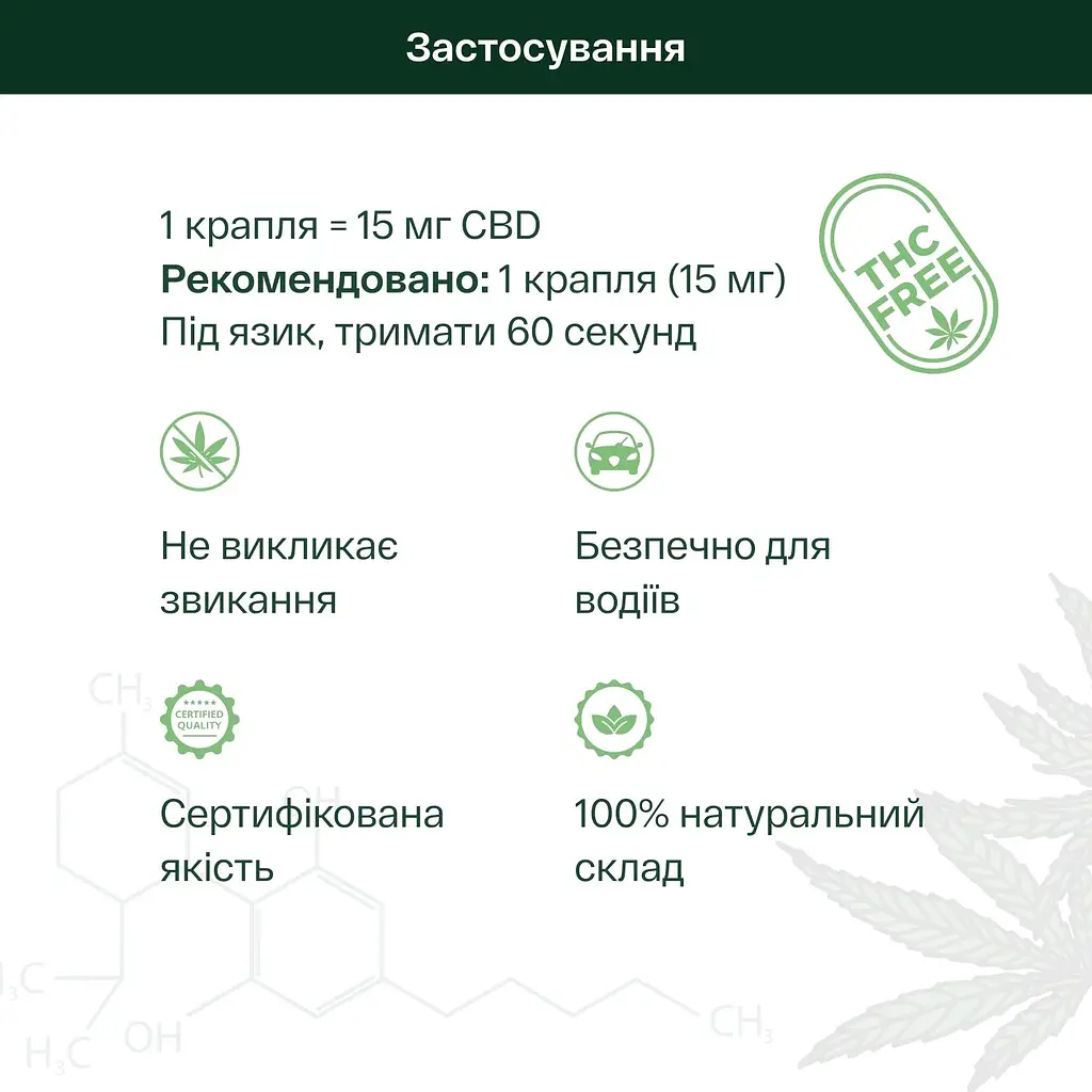 Дієтична добавка Pephemp Олія 5% СBD Isolate зі смаком м'яти 10 мл - фото 3