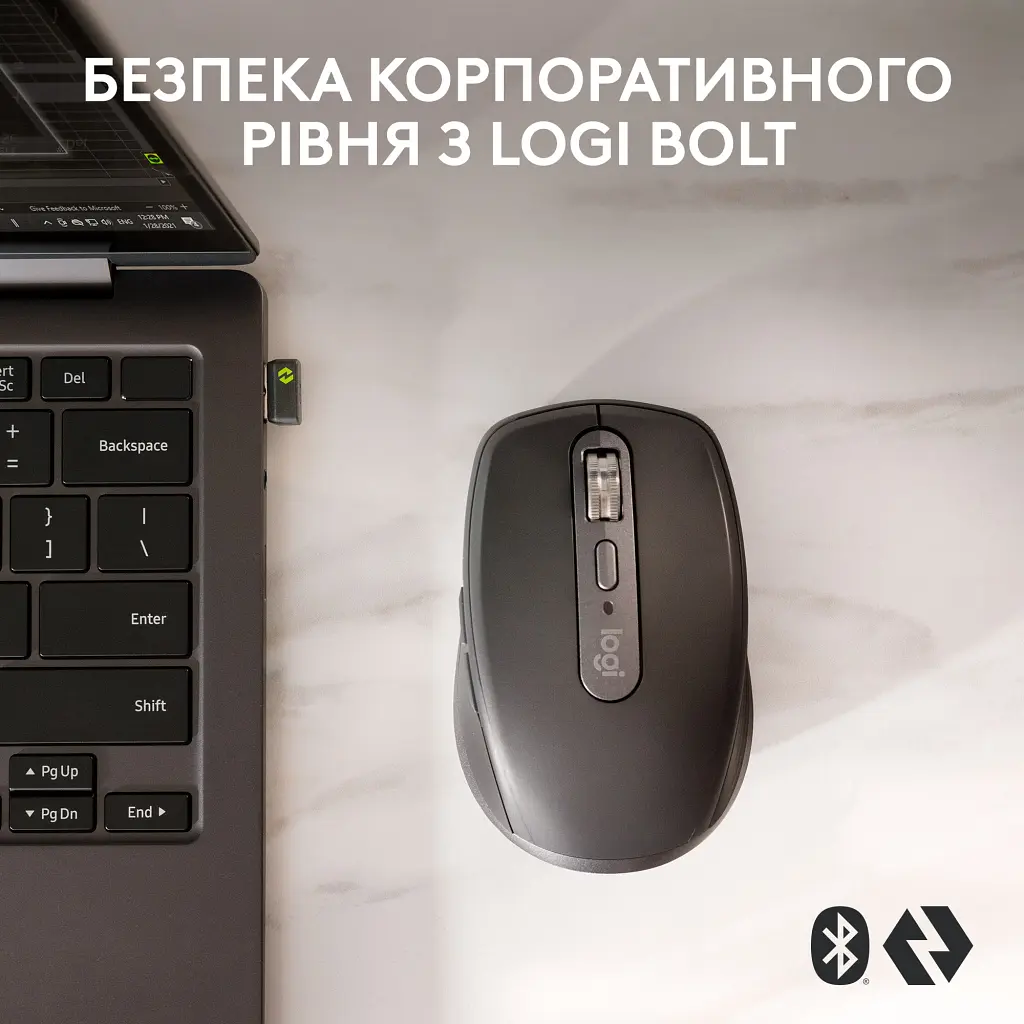 Мишка Logitech MX Anywhere 3S for Business Wireless/Bluetooth + Mouse Pad Studio Series Graphite (MX910-006958) - фото 2