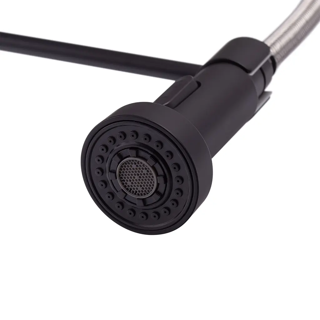 Змішувач для кухні з виливом пружина Mixxus Premium Spring 017 Black MI6951 Чорний матовий - фото 4
