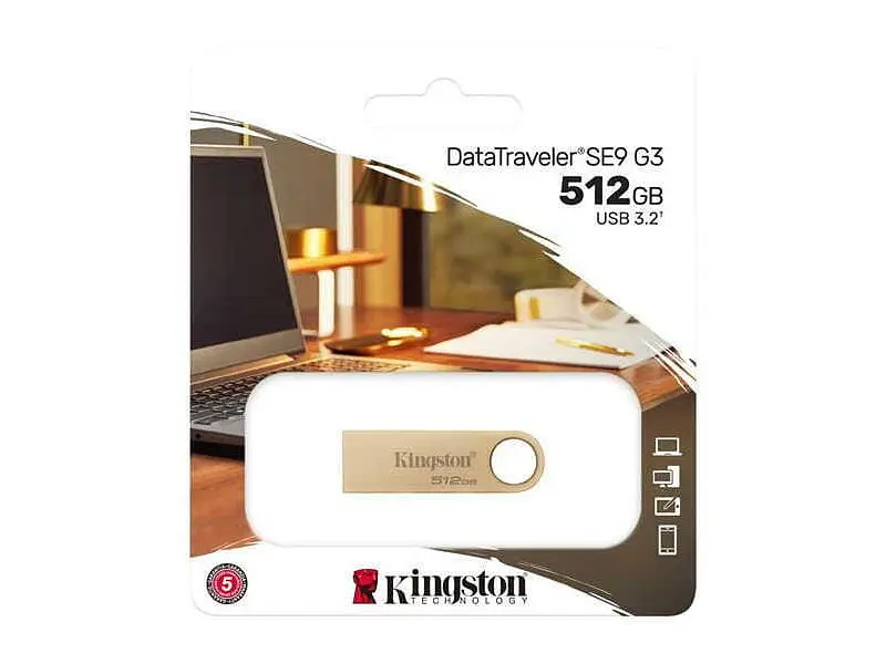 Флешка Kingston 512 GB DataTraveler SE9 Gen 3 Gold (DTSE9G3/512GB) - фото 3