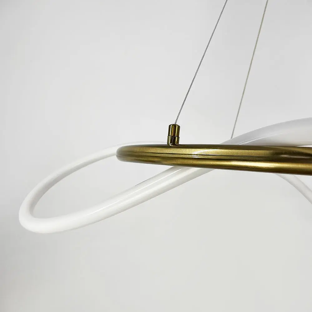 Латунная кольцевая люстра с гибкой LED лентой Ø95 см (кольцо 60 см) | Ст. JU 22N-600 AB | Line F - фото 5