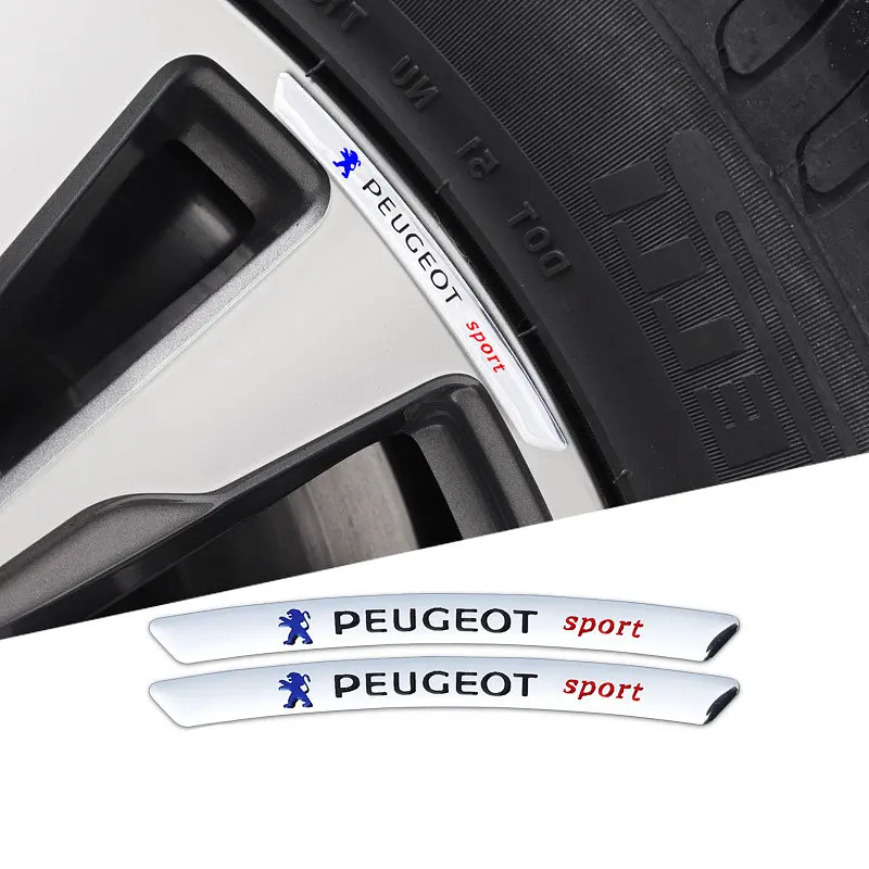 Емблема обода колеса Peugeot 4 шт Алюміній наклейка на диски на скотчі Сірі - фото 2
