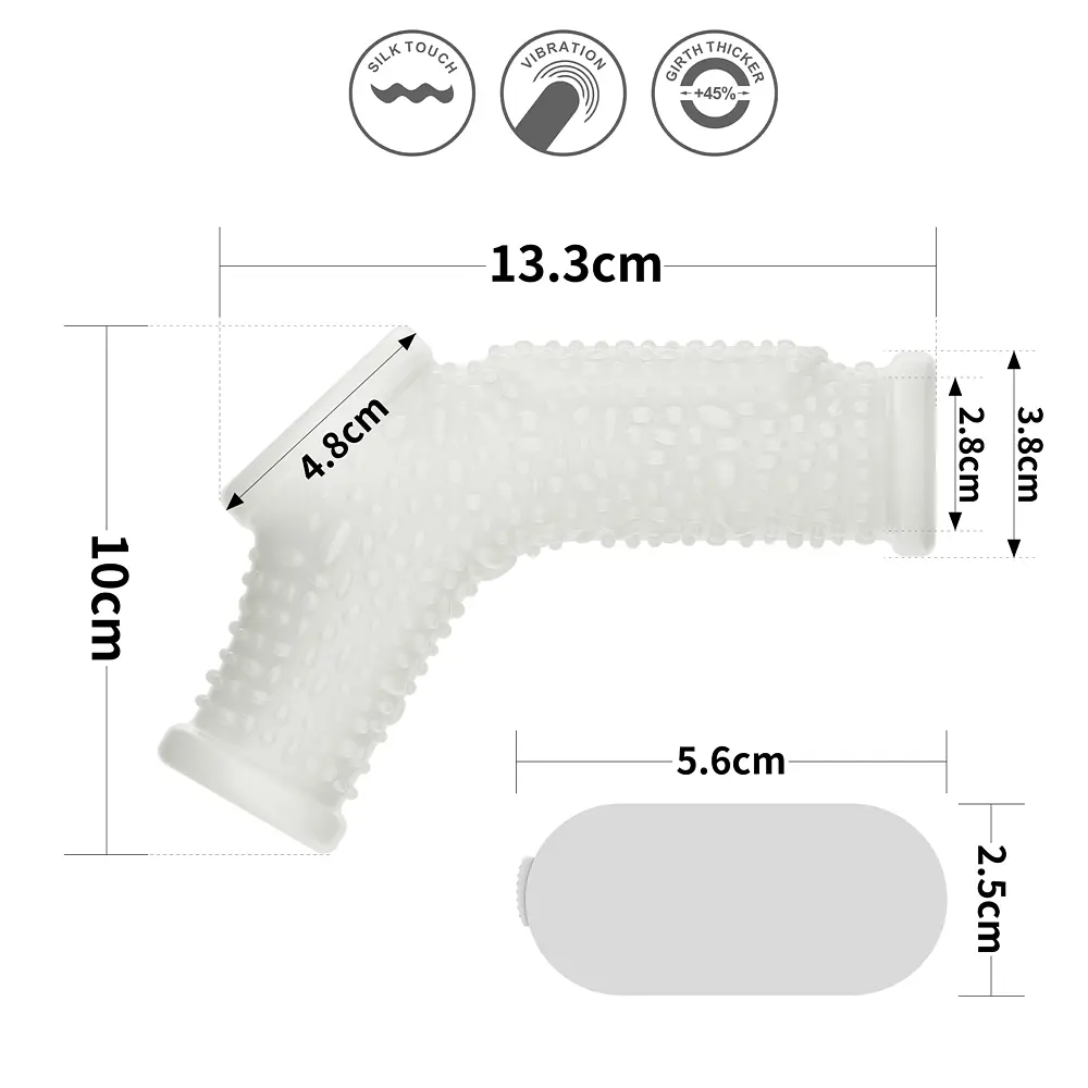 Насадка на член - Vibrating Drip Knights Ring With Scrotum Sleeve White - фото 2
