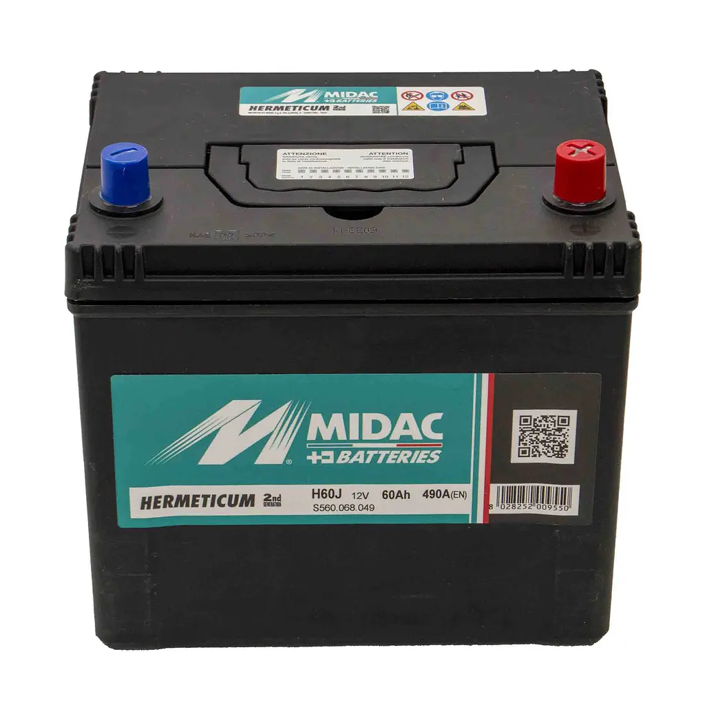Акумулятор 6СТ-60A MIDAC HERMETICUM Asia, 12V, 60Ah, (-/+) Євро, EN460А - фото 2
