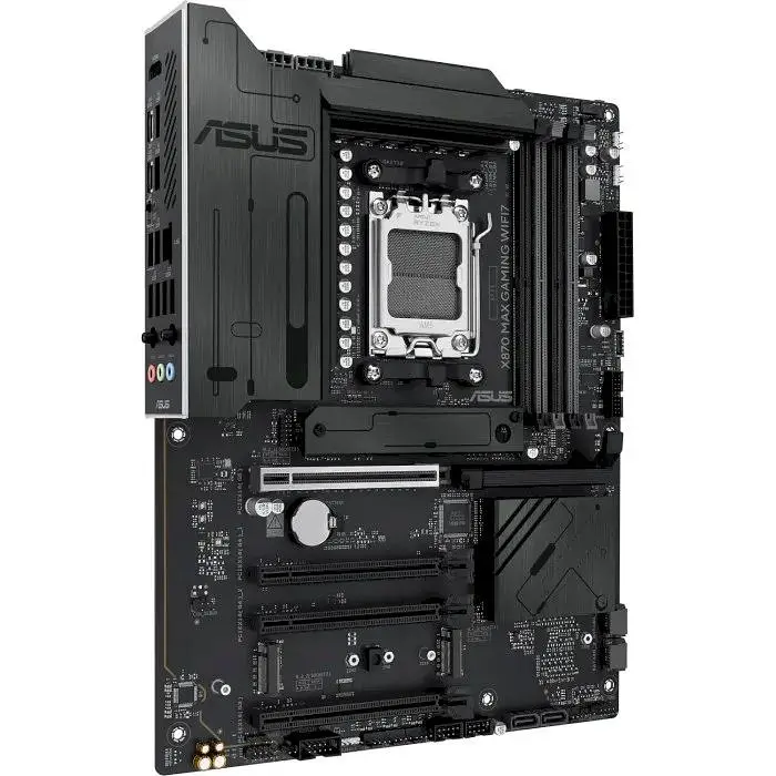 Материнська плата Asus AM5 X870 MAX Gaming WIFI7, X870, 4xDDR5, Int.Video (CPU), 4xSATA3, 3xM.2, 1xPCI-E 5.0 x16, 2xPCI-E 4.0 x16, 1xPCI-E 3.0 x16, Realtek 7.1, Realtek 2.5Gb, WiFi 7, Bluetooth 5.4, HDMI/2xType-C, ATX - фото 3