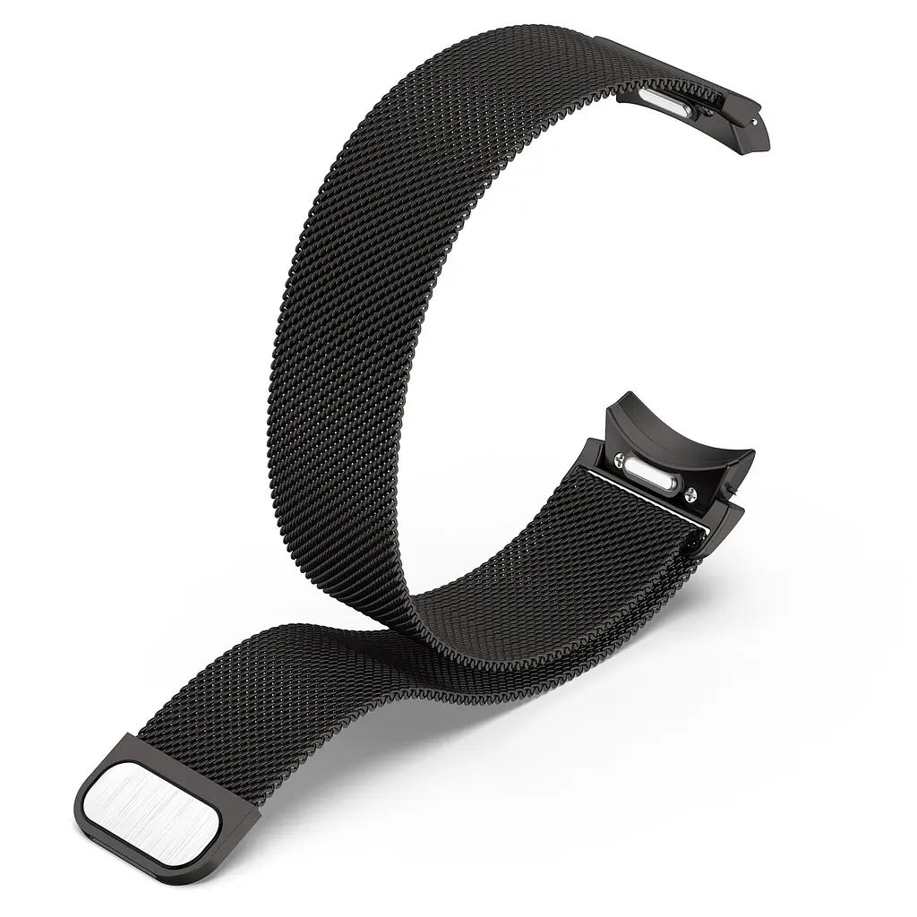 Ремінець металевий для смарт-годинника Google Pixel Watch 40,42,43,44,45,46,47 mm, Milanese Magnetic, чорний, міланська петля, браслет на магнітній застібці, сумісний з годинником Google Pixel Watch, для моделей з розміром корпусу 40,42,43,44,45,46 - фото 5
