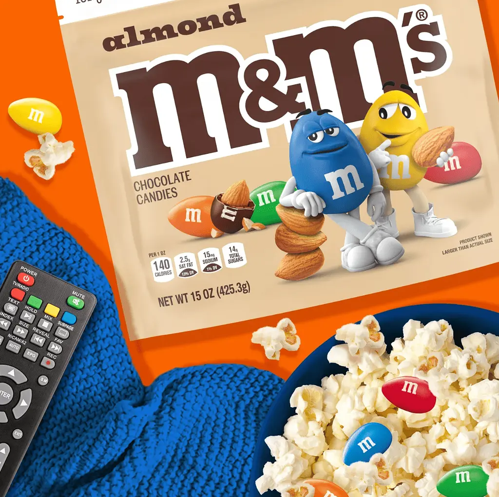Драже M&M's Almond Milk Chocolate Candy 425.3г - фото 4