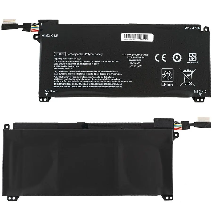 Батарея Hewlett Packard для ноутбука HP PG06XL (Omen 15-DH) 11.55V 5100mAh Чорний - фото 2