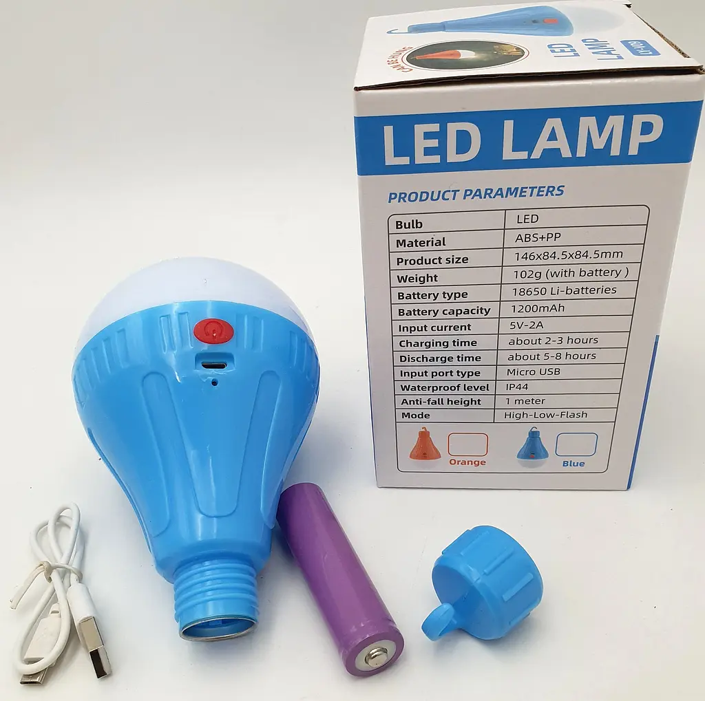 Кемпінгова LED лампа 30W акумуляторна знімна 18650 1200mAh світильник з гачком ліхтар світильник 15х8см UKC V09 - фото 4