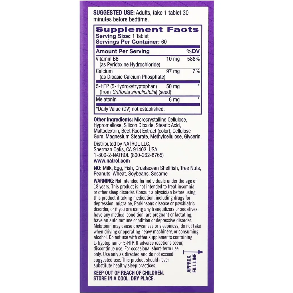 Мелатонін Natrol Melatonin+ 5-HTP 60 таблеток - фото 3