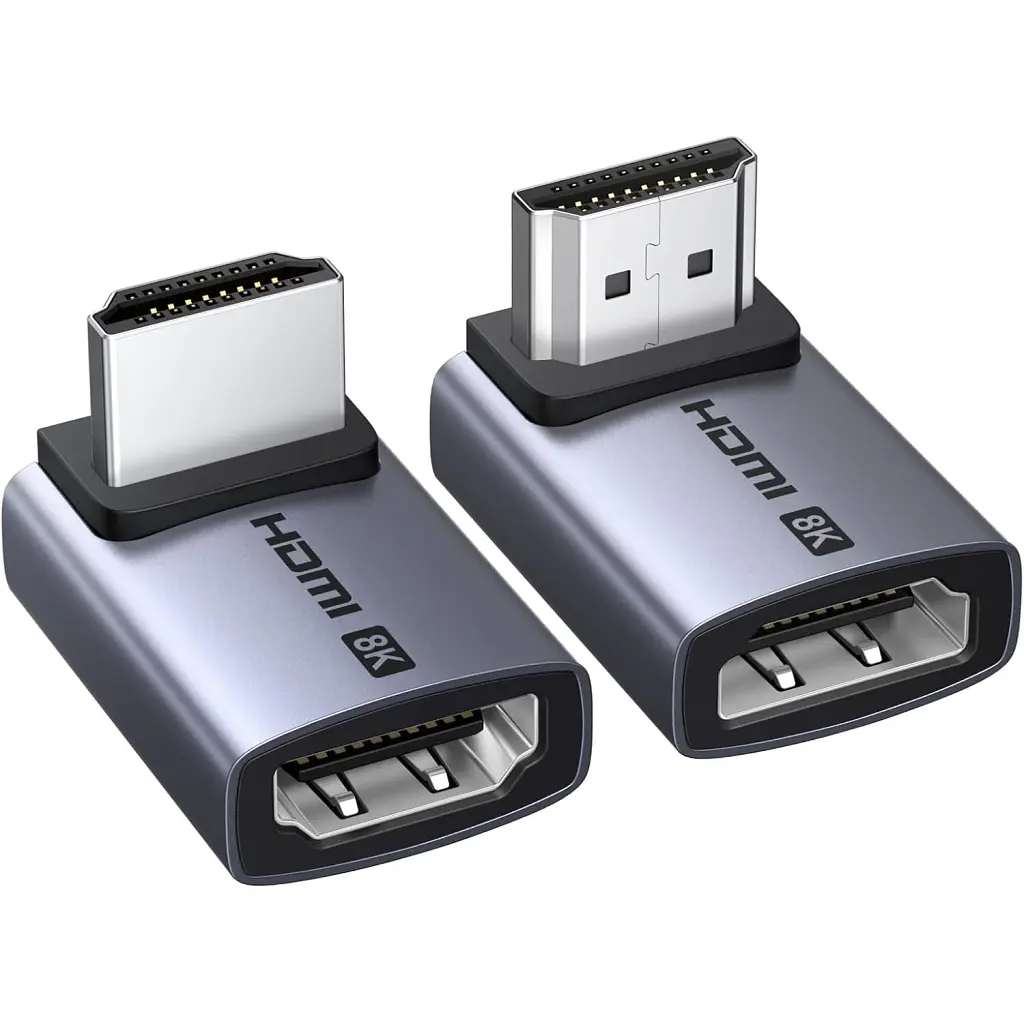 Перехідник HDMI M to HDMI F 8K60Hz 48Gbps 90° corner black Ugreen (85632) - фото 2