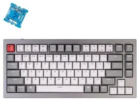 Клавіатура Keychron Q1 QMK Hot-Swappable Gateron Phantom Blue RGB Knob Space Grey (Q1N2_KEYCHRON)