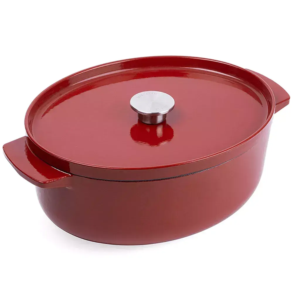Гусятниця чавунна з кришкою KitchenAid 30 см 5,6 л червона (CC006063-001)