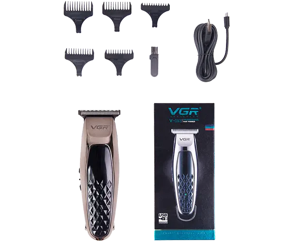 Машинка для стрижки волосся VGR V-093 бездротова з USB зарядкою триммер 5 W сріблясто-чорна (24324-V-093_285) - фото 4