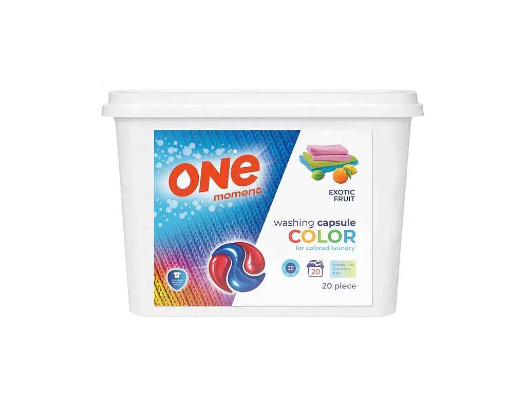 Капсули для прання ONE MOMENT 20шт Кольорових речей 3в1