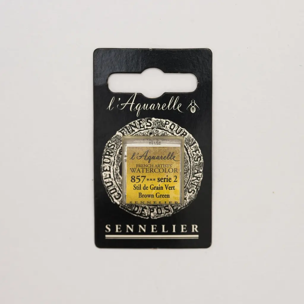 Акварельна фарба Sennelier, полукювета, S2, Коричнево-зелений (Brown Green)