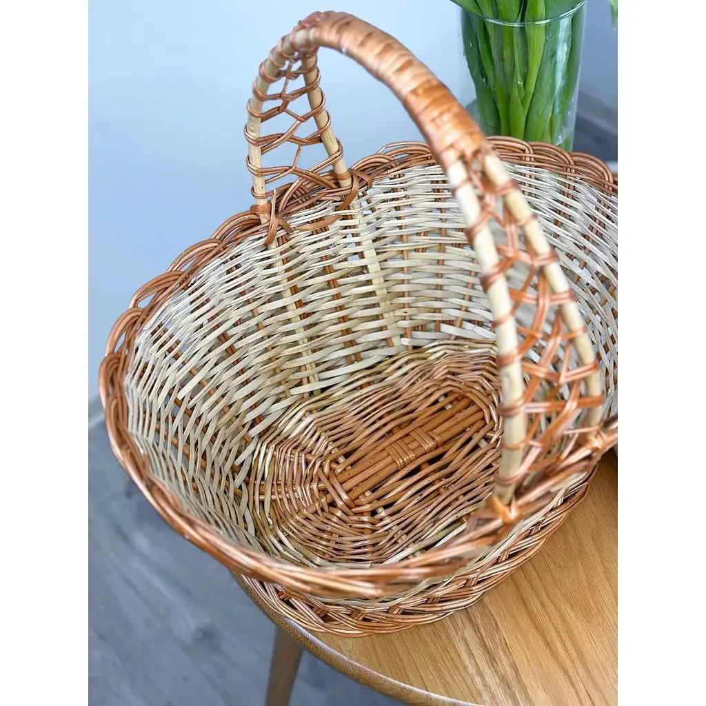 Пасхальная корзина из лозы с одной ручкой Галичина Коричневая - фото 6