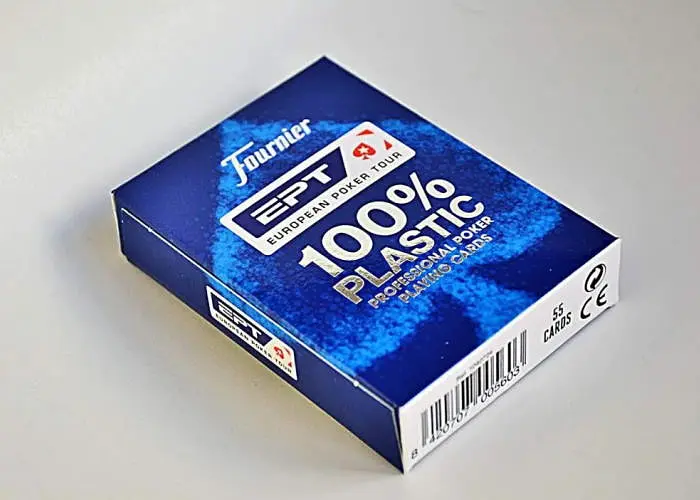 Карты игральные Fournier EPT 100% Plastic Jumbo Index (blue) (10018440) - фото 2
