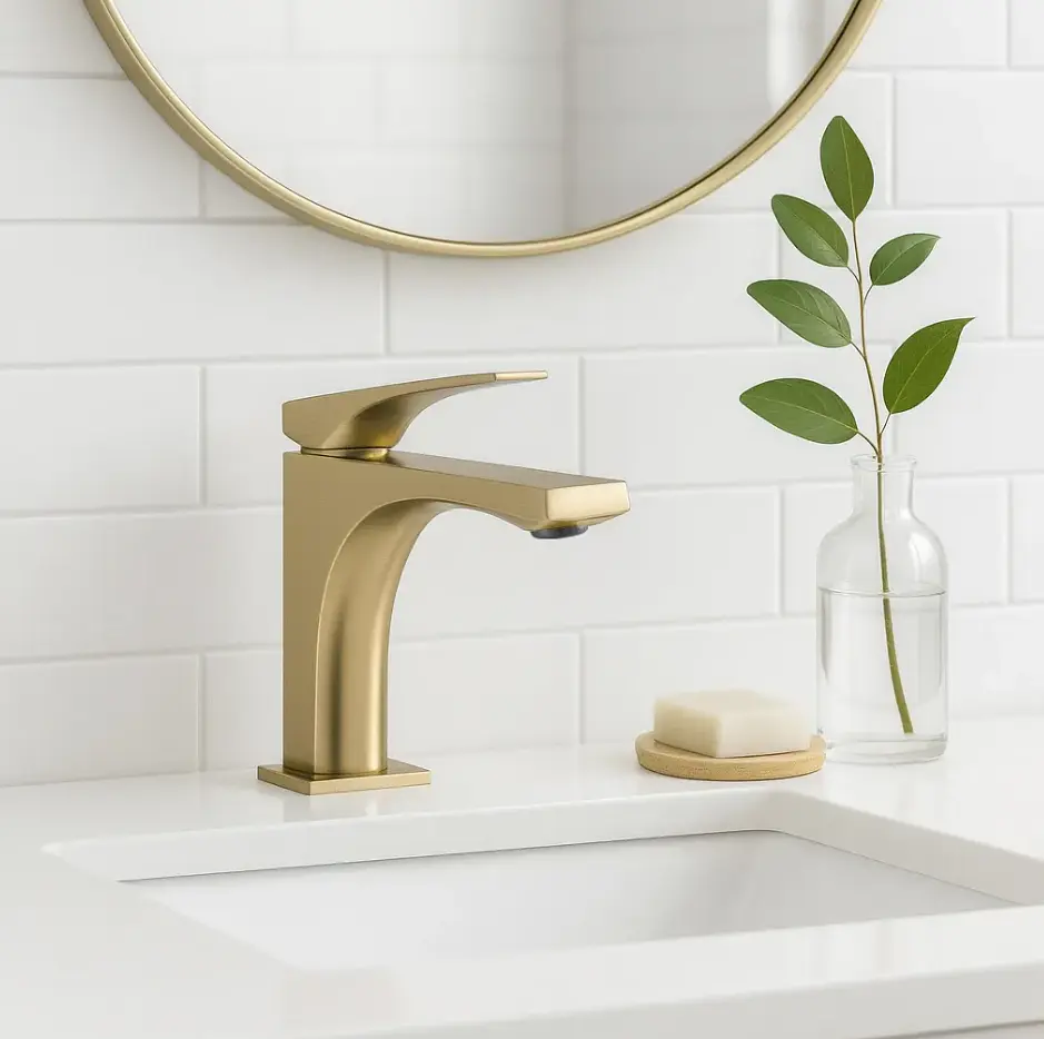 Змішувач для умивальника Rea Joe низький brushed gold REA-B8990 - фото 2