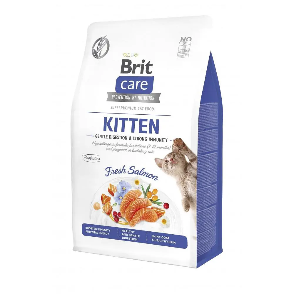 Сухий корм Brit Care Cat by Nutrition Kitten Gentle Digestion Strong Immunity для кошенят, з лососем 400 г (арт.172541)