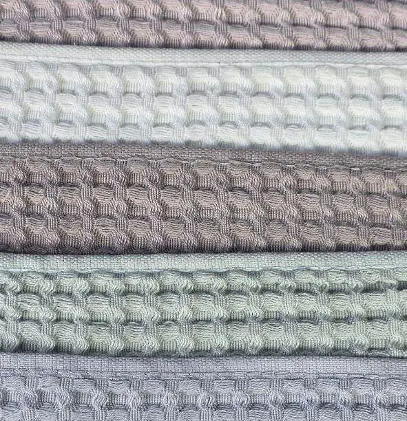 Набір банних рушників із льону 6 шт. 140х70 см L&M Home Textiles DT-517-72 вафельні рушники пастельні кольори в наборі - фото 6