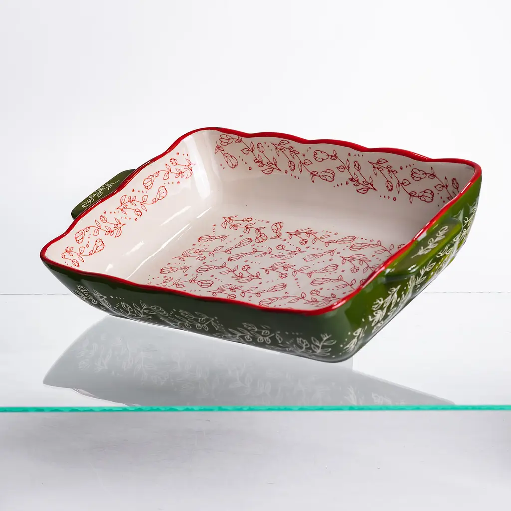 Форма для выпечки Vintage 33×21×5.5 (см) прямоугольная форма для выпечки в духовке с ручками Зеленый Yiwu HM05-11 - фото 7