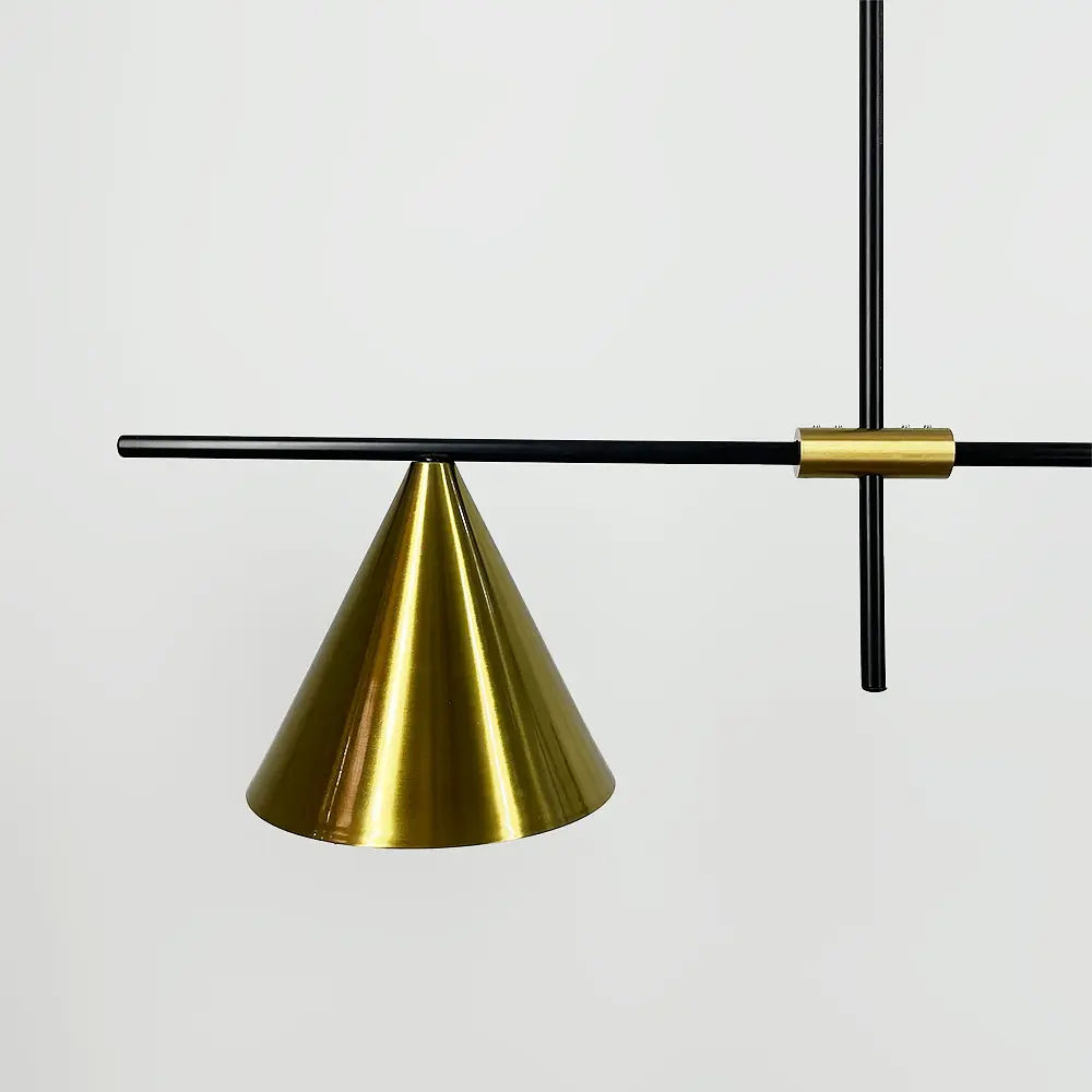 Удлиненная люстра в черном корпусе с латунными деталями Ст. MJ 87/4 BK+AB | Line F - фото 5