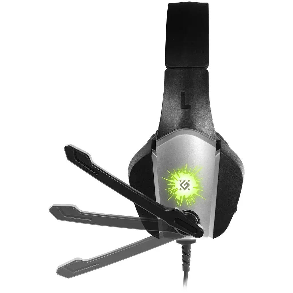 Наушники игровые Defender X-Skull с микрофоном и регулятором громкости (Black-Grey) - фото 3