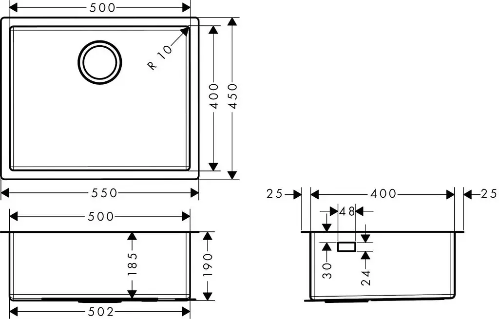 Кухонна мийка Hansgrohe S71 S719-U500 сталь stainless steel 43427800 - фото 3
