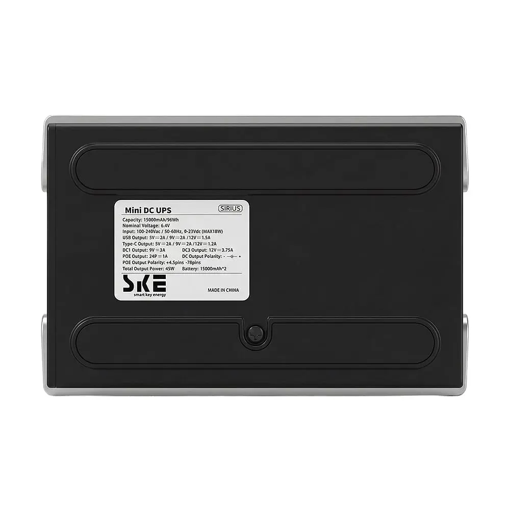 Джерело безперебійного живлення Mini UPS SKE SIRIUS 45W 30000mAh 5V/9V/12V/24V/PoE, LiFePO4 2*15Ah, для роутера та оптичного терміналу (42-00250) - фото 9