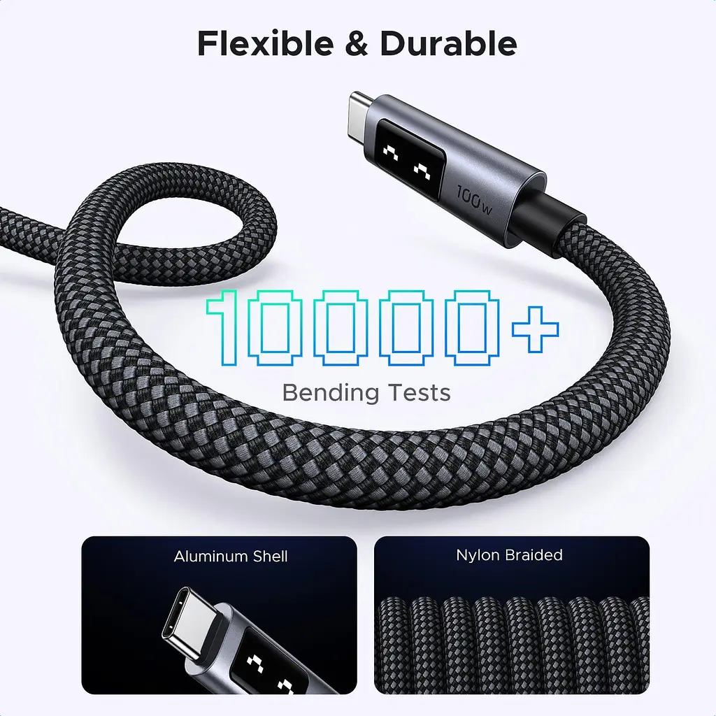 Кабель Ugreen USB Type-C Uno USB Type-C to USB Type-C 100W 1m Black (35501) - фото 7