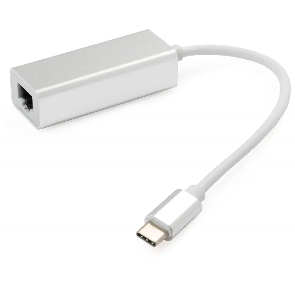 Перехідник USB-C to RJ45 Ethernet 1000Mbps aluminium Vinga (VCPATC2GBLNS) - фото 2
