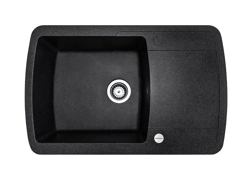 Кухонна мийка Adamant OPTIMAKS чорна 775x495x200 мм, з крилом 77,5 см