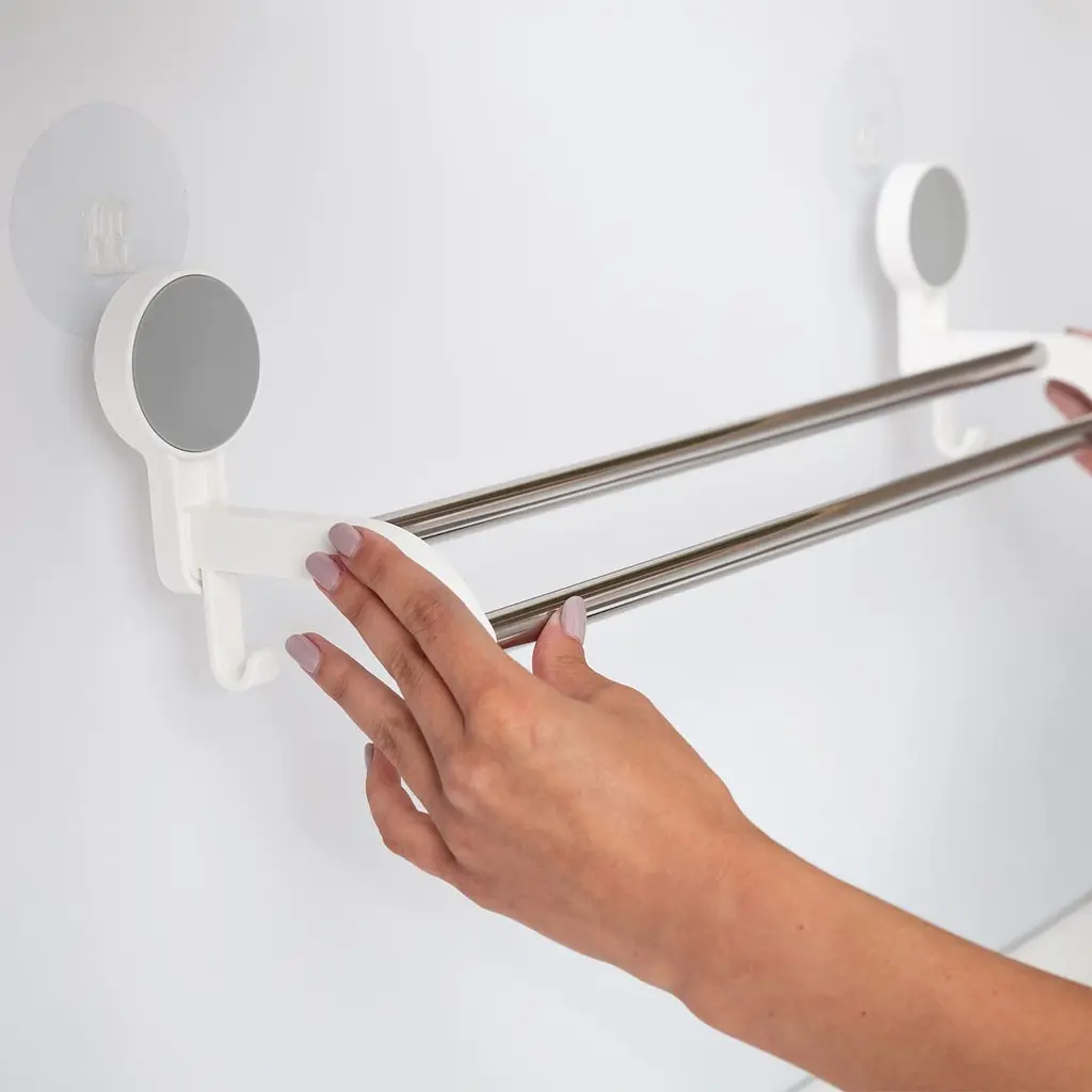 Тримач для рушників MVM BP-9 подвійний, білий зі сріблястим (BP-9 WHITE) - фото 4