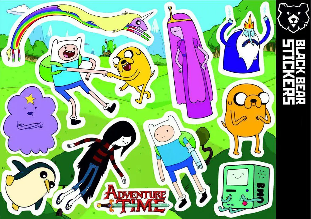 Стікерпак "Adventure Time", Час Пригод, стікери вологостійкі, наклейки, мультик