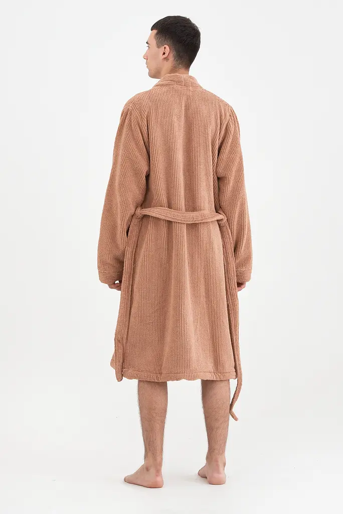 Халат-кимоно unisex Lotus Home - Bold Microcotton kiremit махровый S - фото 5