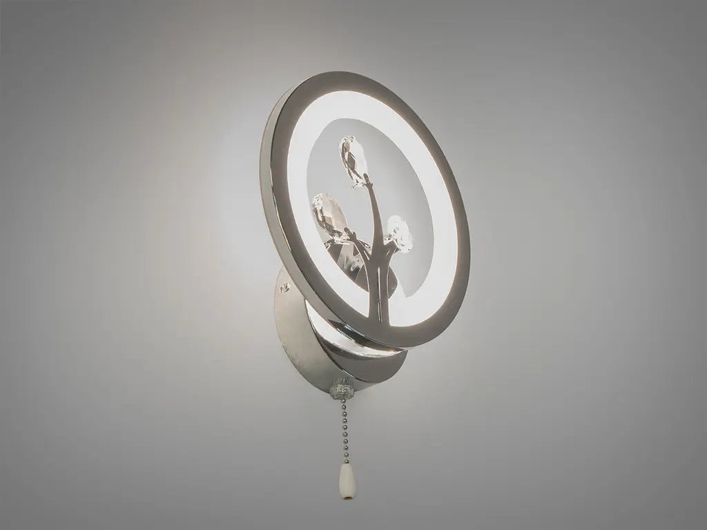 Светильник декоративный LED Diasha 8135/1HR 16W хром прикроватный IP20 880 лм высота 22 см диаметр 19 см - фото 2