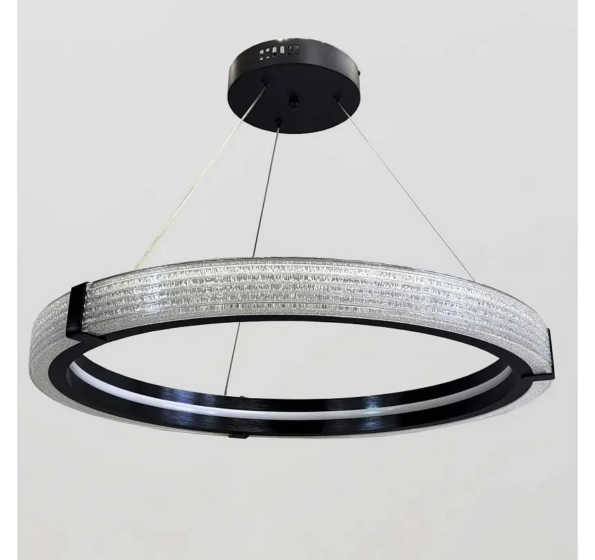 Світлодіодна люстра підвісна Artlight MB240118/60BK з чорним кільцем, 66W - фото 2