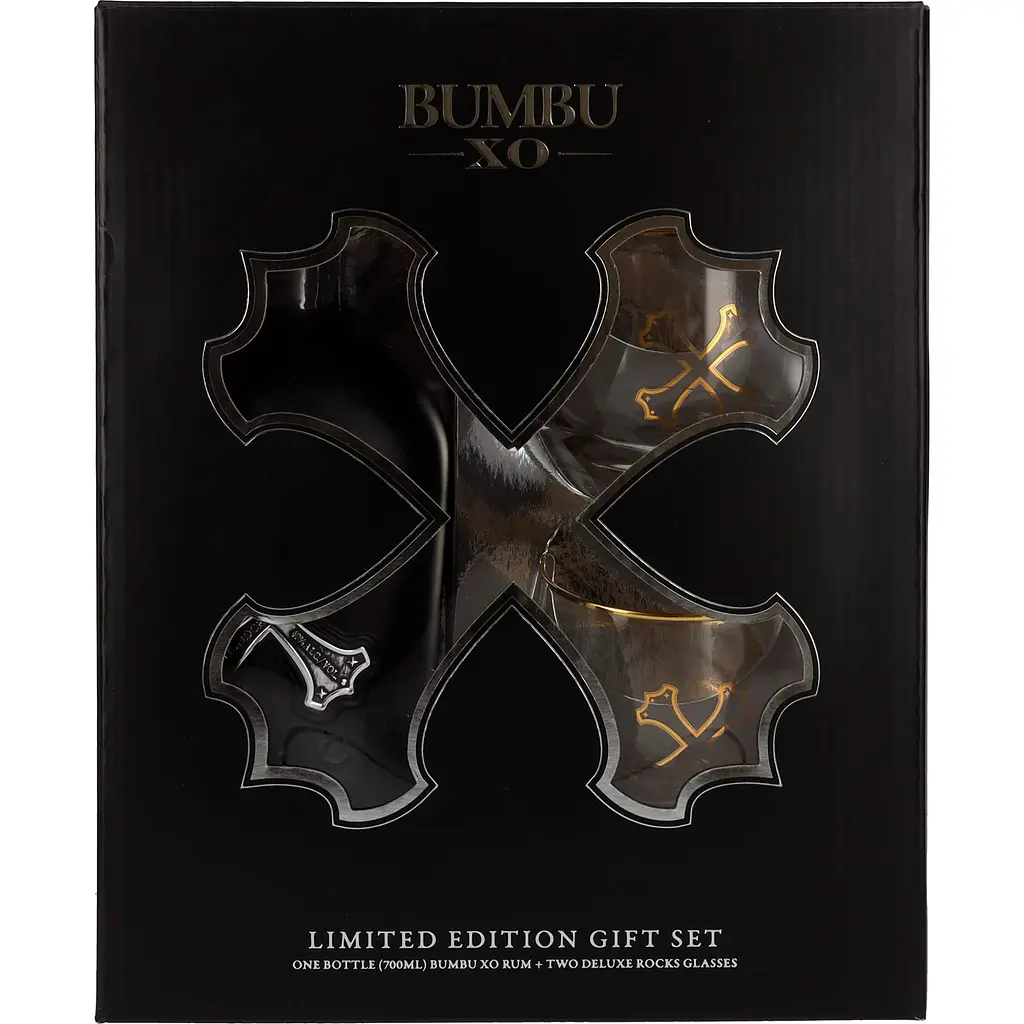Набір: ром Bumbu XO 40% 0.7 л + 2 келихи - фото 2