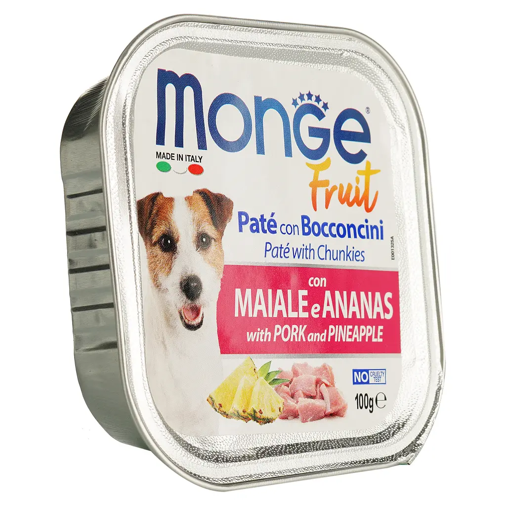 Влажный корм Monge Dog Fruit, для собак всех пород, со свининой и ананасом, 100 г - фото 2
