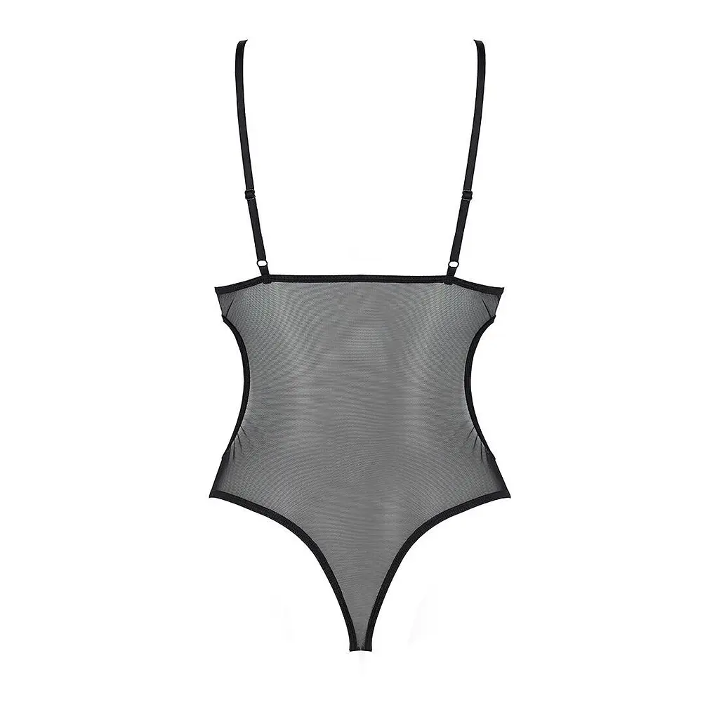 Боди с ажурным лифом Passion Christa Body black L/XL - фото 4