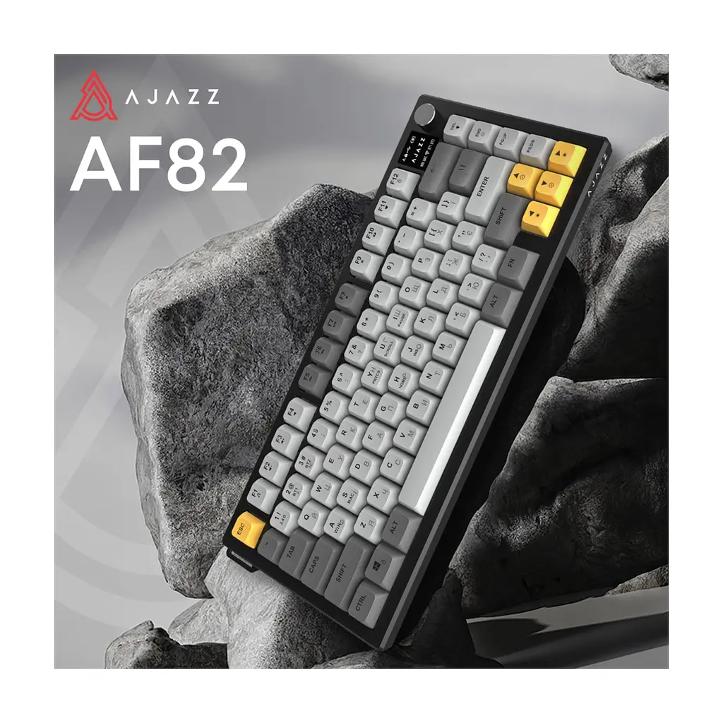 Клавіатура Ajazz AF82 Wireless/Bluetooth/USB UA Black/Gray/Yellow (AF82-BGY) - фото 6