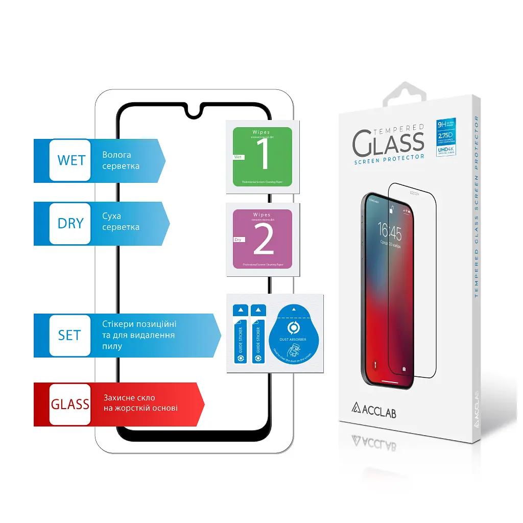 Стекло защитное ACCLAB Full Glue Samsung A16 Black (1283126598821) - фото 7