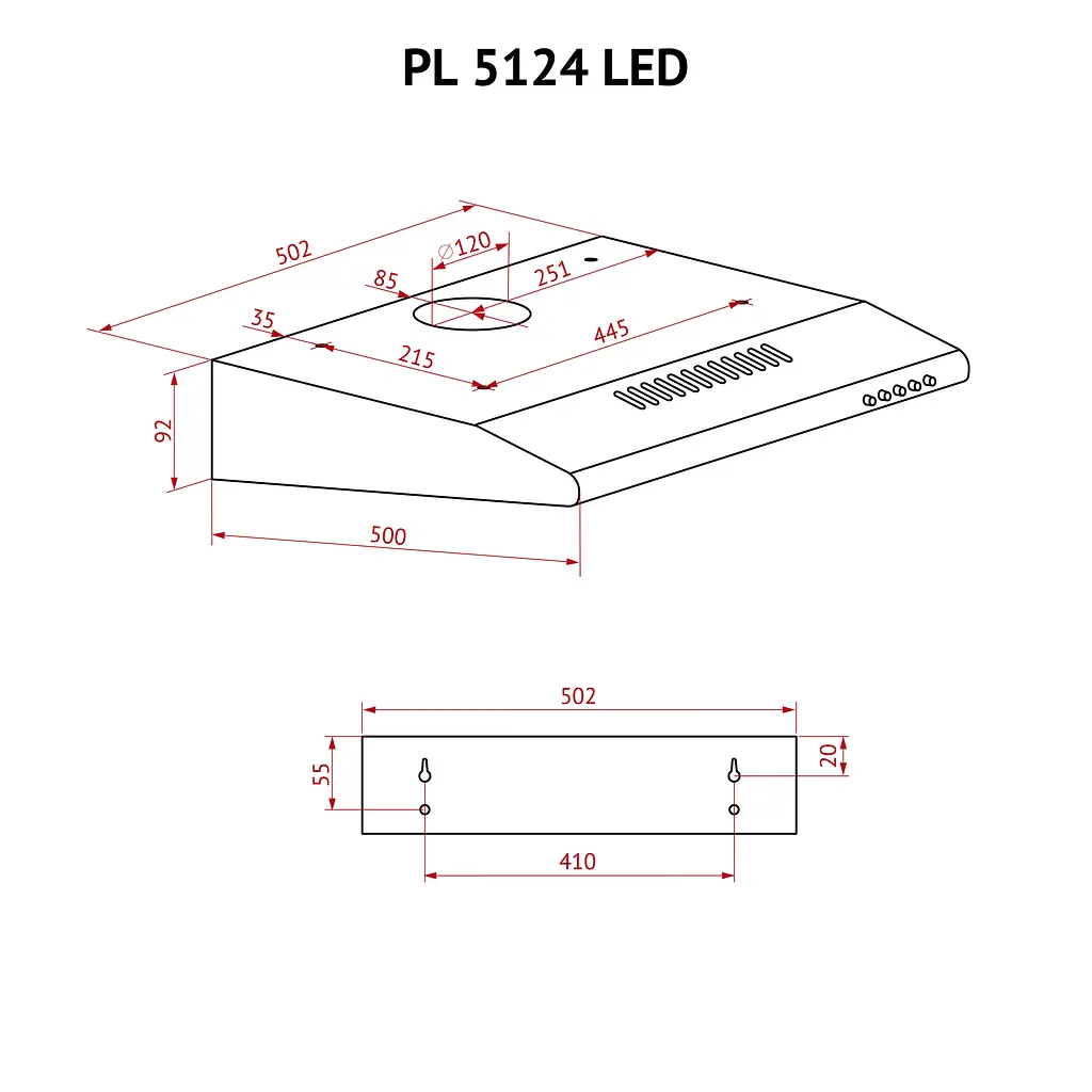 Витяжка плоска PERFELLI PL 5124 I LED - фото 11