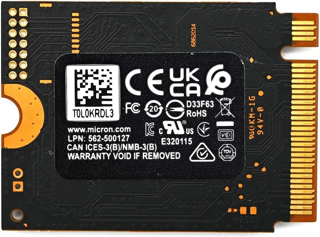 Накопичувач SSD Micron m.2 NVMe 512GB 2400 SM2269XT PCIe 4.0 480 500 (MTFDKBA512QFM) Б/в - фото 2