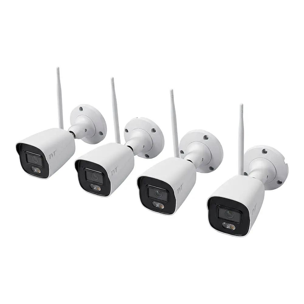Комплект IP-відеонагляду з WiFi на 4 камери TVT TD-P0804W1-001: 4 циліндричні 4Mp WiFi IP-відеокамери + 8-канальний 8Mp WiFi IP-відеореєстратор (77-00482) - фото 3