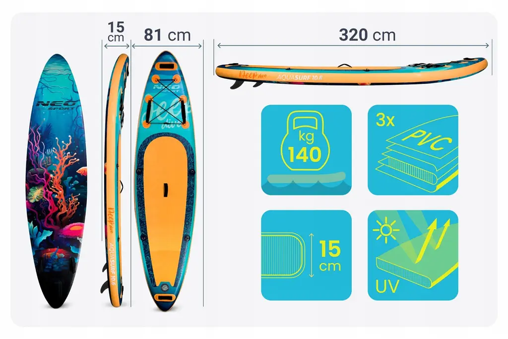 Надувна SUP дошка Neo-Sport Aquasurf 320 см (170214) - фото 9