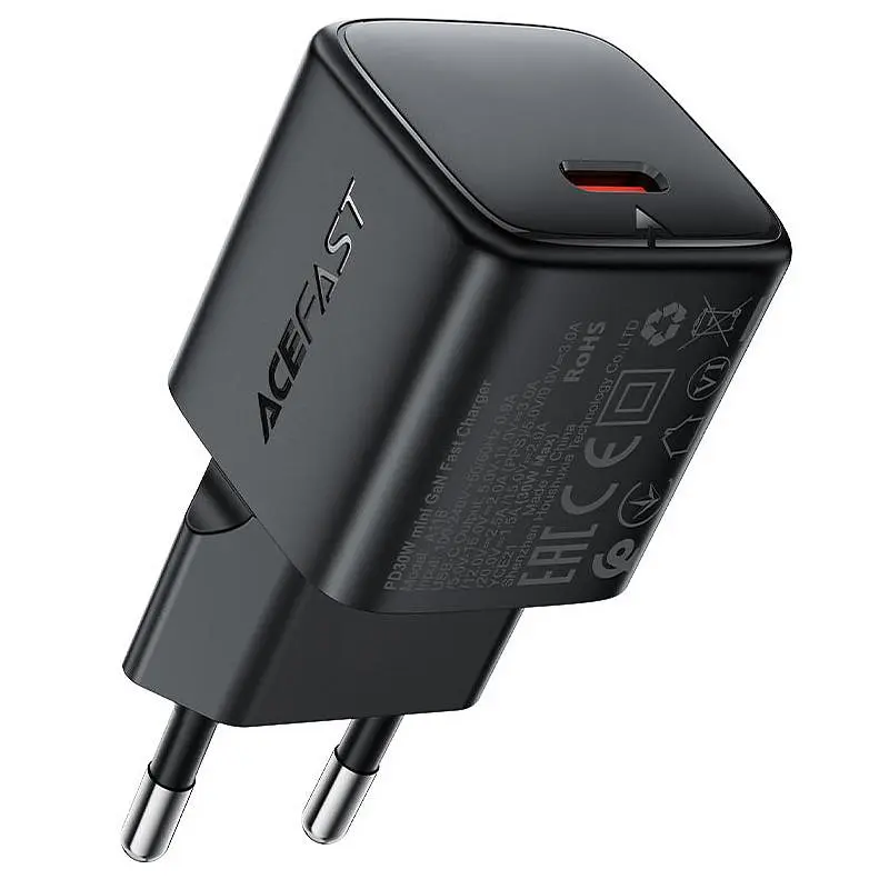 МЗП A118 PD30W GaN (1USB-C) + кабель Type-C to Type-C Black Acefast teh0029673 - фото 5