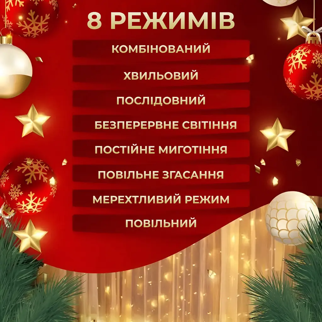 Гірлянда-штора Роса 200 LED розмір 3*2 м, жовтий GarlandoPro 173304Y - фото 27